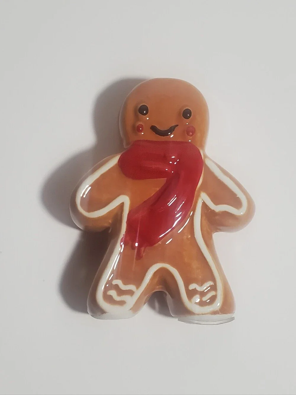 SALT & PEPPER SHAKERS Holiday Gingerbread Theme Ceramic in Red and Brown NWOT